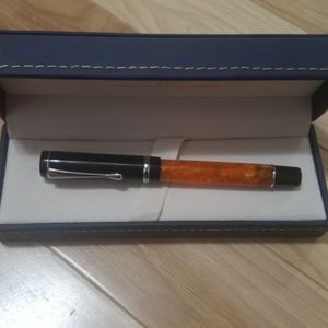 BNIB Orange & Black Conklin Fountain Pen w/refills